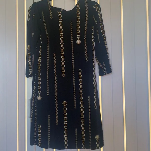 slim fit dress slacks Tommy Hilfiger Black Floral Dress UK 4 main image 1